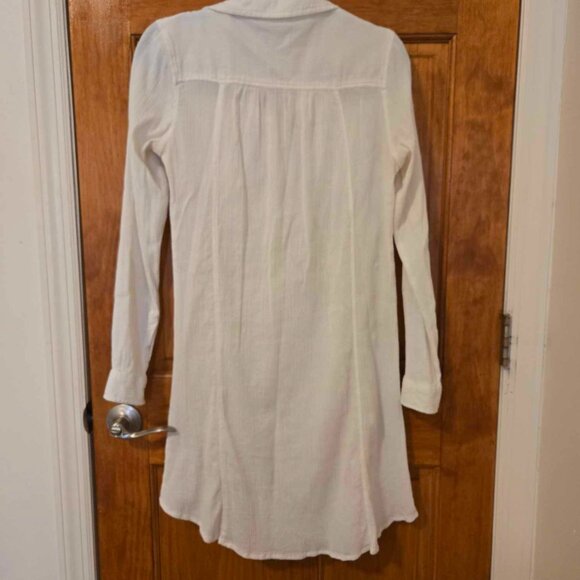 CALYPSO ST. BARTH White Long Sleeve 100% Cotton Tunic Dress / Swimsuit Cover Up - Picture 3 of 3